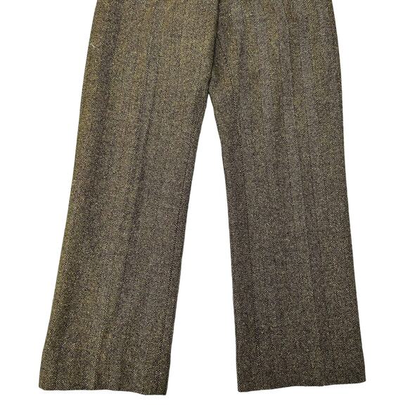 Carlisle Wool Blend Herringbone Straight Fit Trousers Womens 4 Green Black - Picture 2 of 8